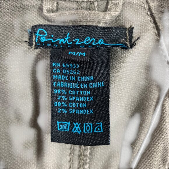 army green utility jacket mock neck snaps epaulettes sz medium Point Zero - Picture 3 of 14